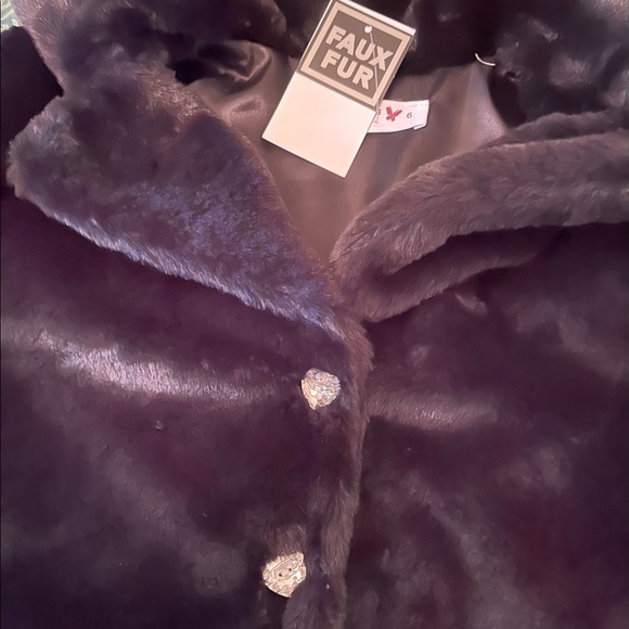 NWT 4 fur coat dress jacket Christmas hanukkah blk - Picture 5 of 7